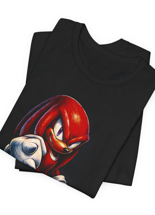 Folded view of the black Knuckles Power Fists Graphic T-Shirt.