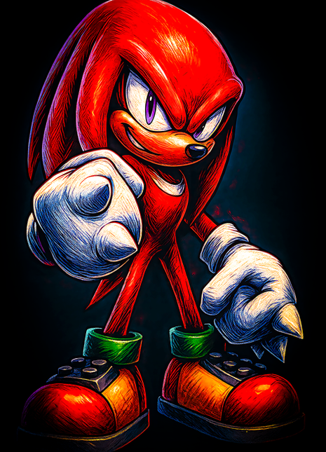 Knuckles the Echidna Sonic the Hedgehog wall art in Acrylic, Canvas and Metal