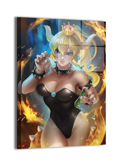Crowned Flame Enchantress Wall Art Metal Print – Bowsette by Nopeys