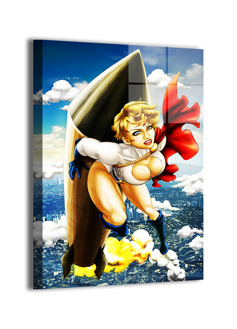 Power Girl metal wall art by Evy Pinlac