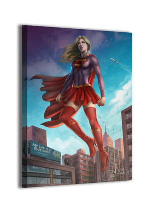 Supergirl canvas wall art by Tiago Fernandes