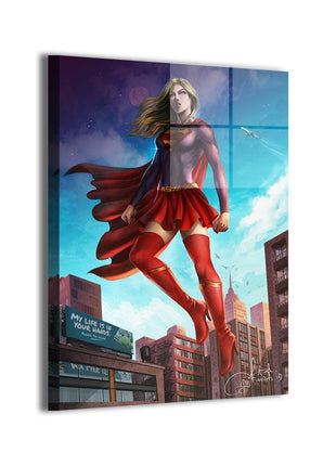 Supergirl metal wall art by Tiago Fernandes