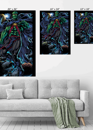 Martian Manhunter J’onn J’onzz wall art displayed in a modern room