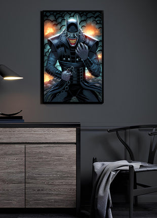 Batman-Who-Laughs–inspired villain with spiked visor and chains; art by Tiago Fernandes, colors by Nestor Redulla Jr.