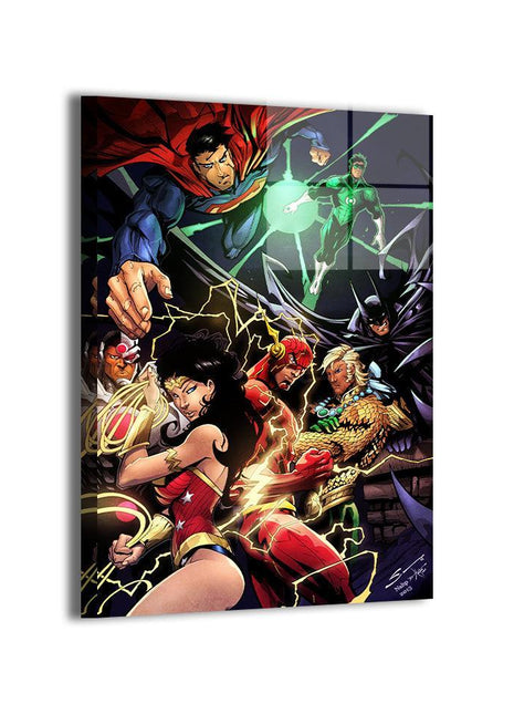 Justice League Assembly metal wall art by Savy Lim