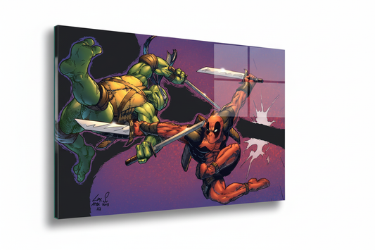 Leo vs Deadpool - Canvas Glossy Panoramic