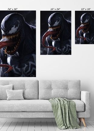Lethal Instinct wall art featuring Venom (Eddie Brock) — room display mockup