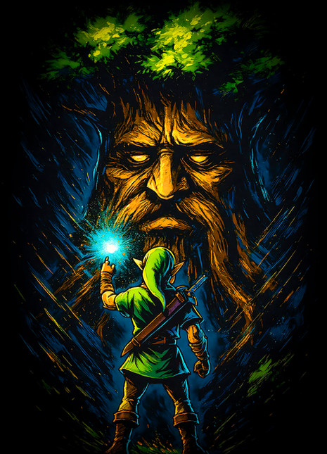 Link and the Great Deku Tree The Legend of Zelda wall art in Acrylic, Canvas and Metal