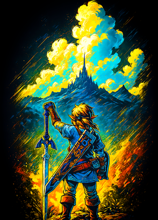 Link and the Master Sword The Legend of Zelda wall art in Acrylic, Canvas and Metal