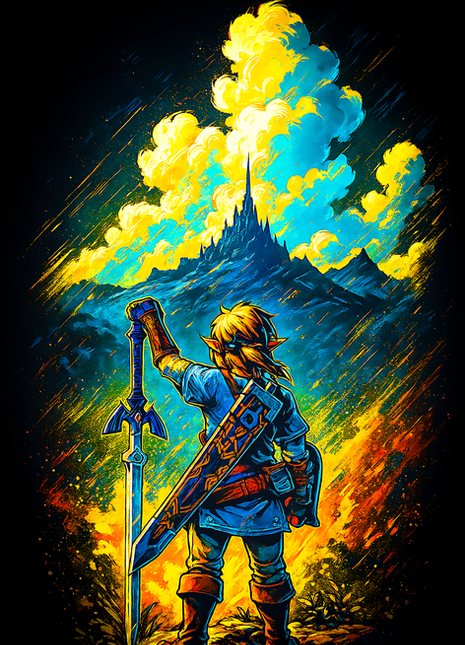 Link and the Master Sword The Legend of Zelda wall art in Acrylic, Canvas and Metal
