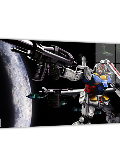 Durable aluminum print with modern sheen featuring the beam-rifle pose; art by Ray Dash.