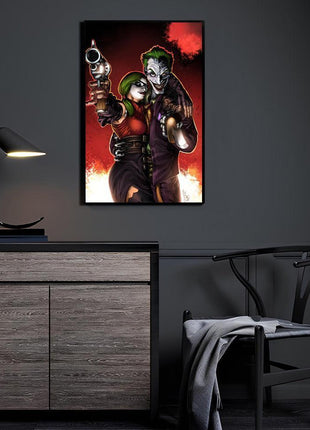 Harley Quinn & Joker Mad Love Wall Art acrylic print by Geebo Vigonte