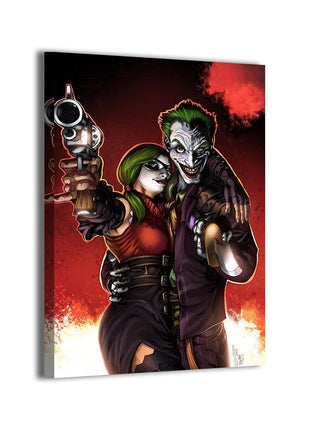 Harley Quinn & Joker Mad Love Wall Art gloss canvas print by Geebo Vigonte