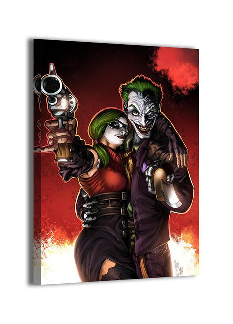 Harley Quinn & Joker Mad Love Wall Art gloss canvas print by Geebo Vigonte