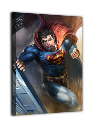 Superman; TARDIS canvas wall art by Wizyakuza (Ceasar)