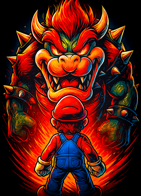 Mario and Bowser Super Mario wall art in Acrylic, Canvas and Metal
