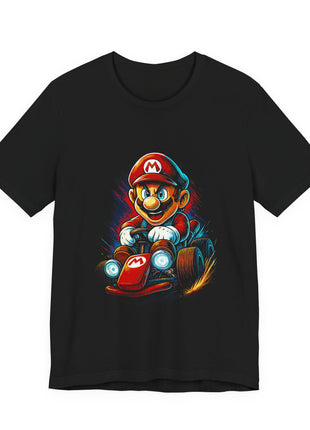 Front view of the black Mario Kart Racer Graphic T-Shirt.