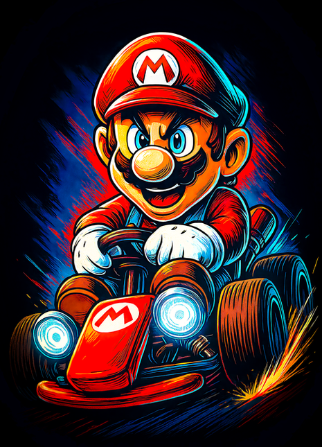 Mario Mario Kart wall art in Acrylic, Canvas and Metal
