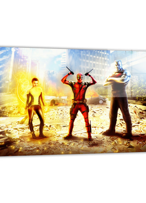 Merc With Backup Deadpool Team wall art — Marvel square print by Richard Williams, image 1.