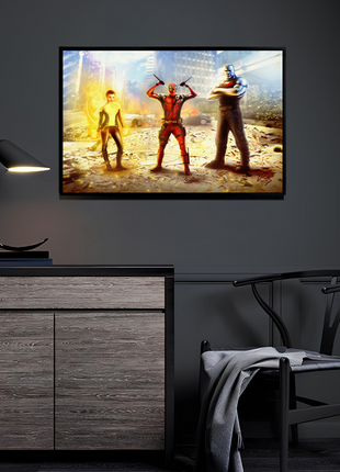 Merc With Backup Deadpool Team wall art — Marvel square print by Richard Williams, image 3.