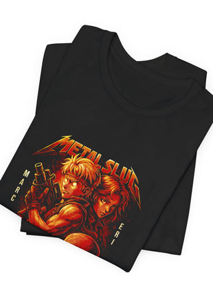 Folded view of the black Metal Slug Arcade Squad Graphic T-Shirt.
