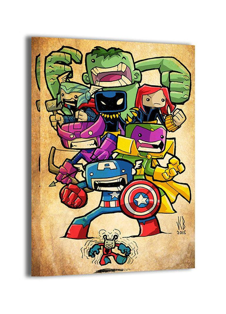 Mighty Alliance Chibi — The Avengers, including Black Panther Marvel wall art by Jeff Benitez