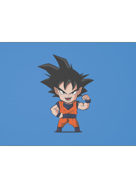 "Chibi Goku Wall Art on canvas, acrylic, and metal – front view featuring adorable chibi Goku"

