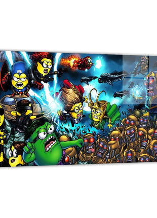 Minion Assemble Onslaught Avengers wall art — Marvel square print by Brian Balondo, image 1.