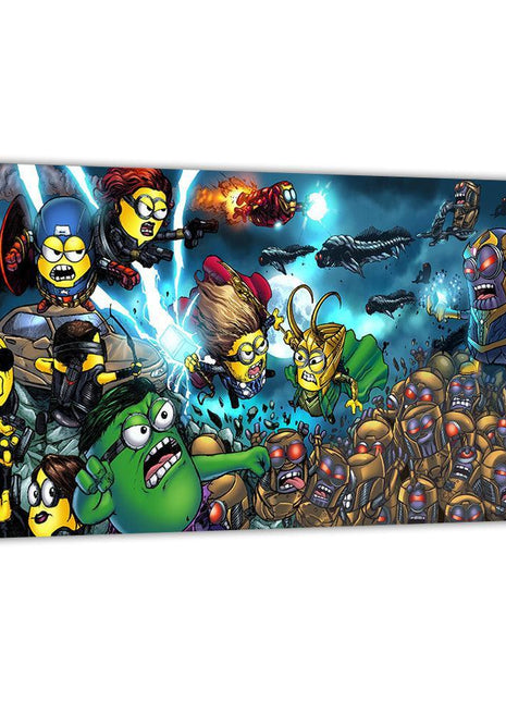 Minion Assemble Onslaught Avengers wall art — Marvel square print by Brian Balondo, image 2.