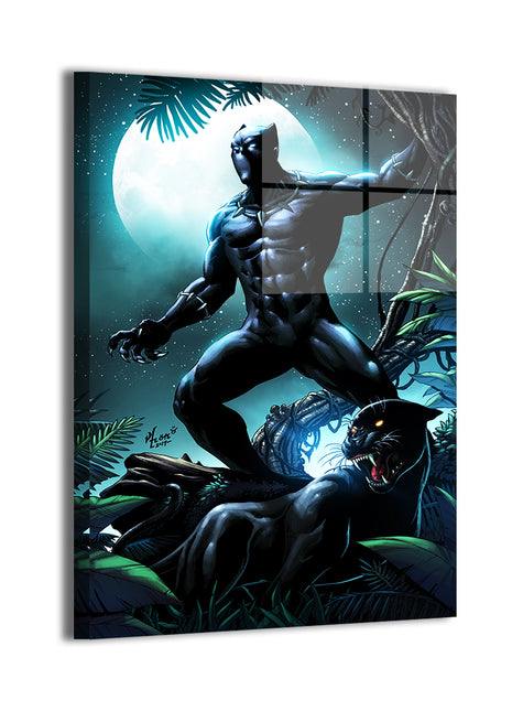 Large-scale Black Panther with glowing jungle setting

