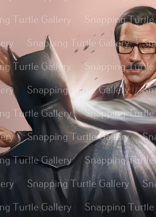 Mr Gordon Vs Batman Wall Art Acrylic Print, Premium Wall Art by Snapping Turtle Gallery