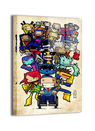 Mutant Chibis United X-Men Acrylic print mockup