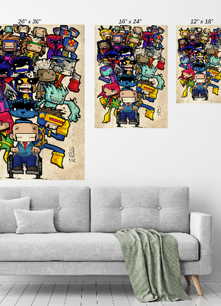 Mutant Chibis United character artwork with the X-Men ensemble