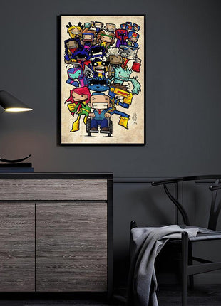 Mutant Chibis United X-Men Marvel wall art display