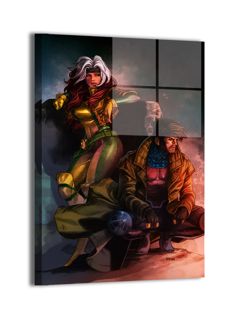 Mutant Hearts Wall Art Metal Print – Rogue and Gambit X-Men by Ryan Pasibe and Bryan Arfel Magnaye