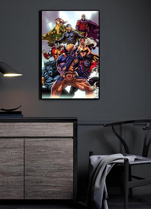 Mutant Heroes X-Men — Magneto, Wolverine, Cyclops, Nightcrawler, Rogue, Colossus, and Beast Marvel wall art by Emil Cabaltierra
