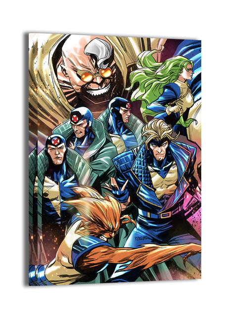 Mutant Vanguard Wall Art Canvas Print – X-Factor team (Havok, Polaris, Multiple Man, Strong Guy) by Ryan Pasibe