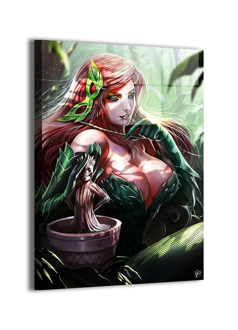 Nature's Bond Poison Ivy & Baby Groot wall art — Marvel vertical print by Wizyakuza (Ceasar), image 1.