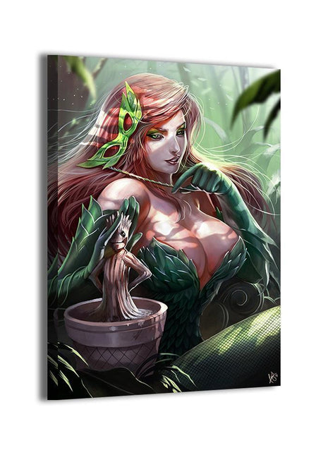 Nature's Bond Poison Ivy & Baby Groot wall art — Marvel vertical print by Wizyakuza (Ceasar), image 2.