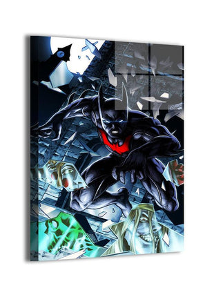 Neo Gotham Shattered Batman Beyond metal wall art with Terry McGinnis and villains by Geebo Vigonte
