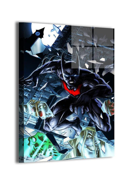 Neo Gotham Shattered Batman Beyond metal wall art with Terry McGinnis and villains by Geebo Vigonte