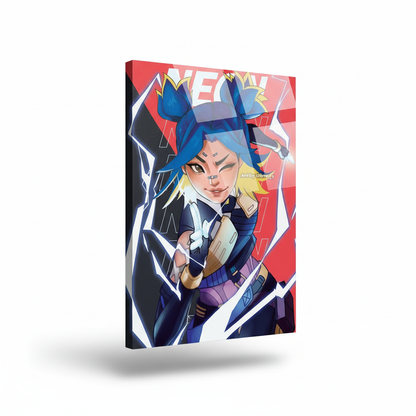 Neon artwork with glossy reflection