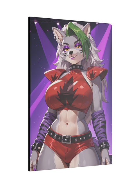 Sexy Roxanne Wolf Wall Art on premium canvas, acrylic, and metal – front view featuring Roxanne Wolf from Five Nights at Freddy’s