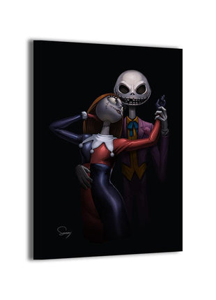 Joker Harley Nightmare Romance Wall Art gloss canvas print by Sam DelaTorre