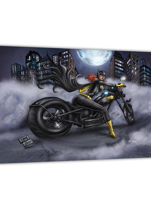 Nightwatch Vigilante Batgirl motorcycle canvas wall art by Martin Hernandez Tena
