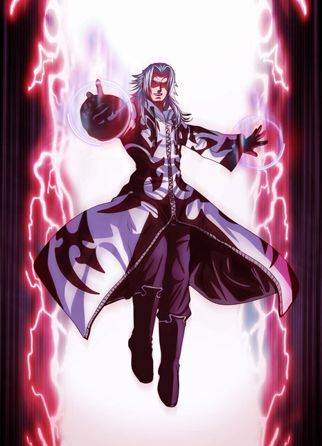Nothingness Incarnate Kingdom Hearts wall art by Ray Dash featuring Xemnas surrounded by red and blue energy.