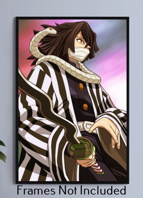 Obanai Iguro Wall Art Acrylic Print, Premium Wall Art by Snapping Turtle Gallery