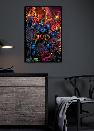 Omega Tyrant Showdown Darkseid vs Deadpool wall art — Marvel vertical print by Ray Racho and Savy Lim, image 3.