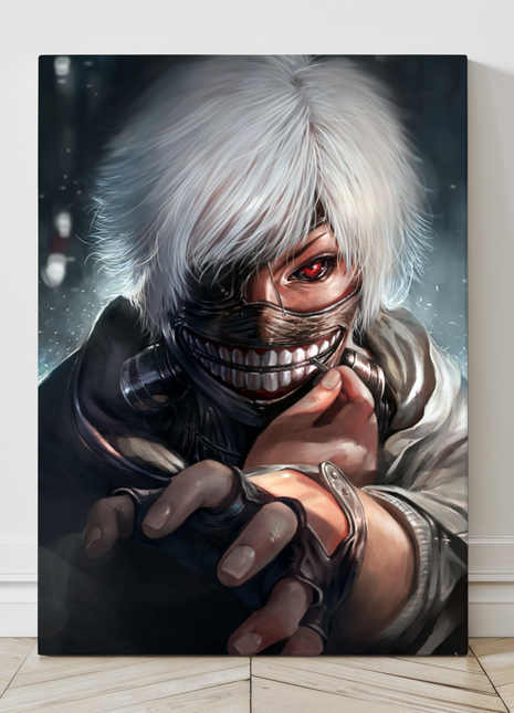 Large 24x36 Tokyo Ghoul canvas – Kaneki with mask and red ghoul eye

