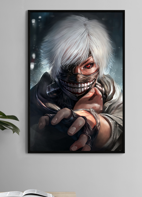 Ken Kaneki 11x17 Tokyo Ghoul print – mask, red eye, and white hair portrait